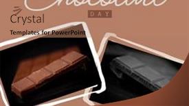  Presentation with chocolate dessert - Slides featuring composition-of-world-chocolate-day background and a coral colored foreground