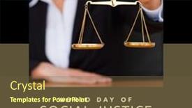  Presentation with social justice - Slide set having composition-of-world-day background and a  colored foreground