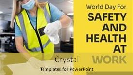  Presentation with safety work - PPT layouts consisting of composition-of-world-day background and a yellow colored foreground