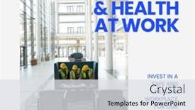  Presentation with work safety - Presentation design consisting of composition-of-world-day background and a light gray colored foreground