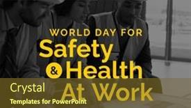  Presentation with work safety - Presentation design enhanced with composition-of-world-day background and a tawny brown colored foreground