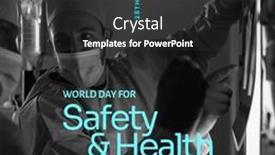  Presentation with safety work - Presentation design enhanced with composition-of-world-day background and a dark gray colored foreground