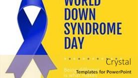  Presentation with learning difficulties - Slide deck having composition-of-world-down-syndrome background and a yellow colored foreground