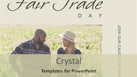  Presentation with agriculture trade - Presentation design enhanced with composition-of-world-fair-trade background and a soft green colored foreground