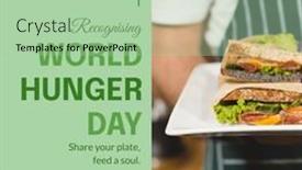  Presentation with world hunger - Presentation design with composition-of-world-hunger-day background and a mint green colored foreground