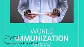  Presentation with immunization - Slide deck consisting of composition-of-world-immunization-week background and a cyan colored foreground