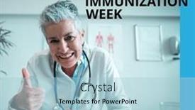  Presentation with immunization - PPT theme having composition-of-world-immunization-week background and a light blue colored foreground