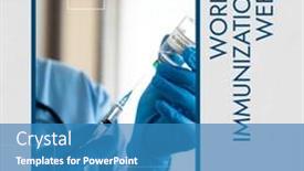  Presentation with immunization - Presentation design consisting of composition-of-world-immunization-week background and a teal colored foreground