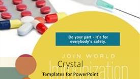  Presentation with immunization - Slide set consisting of composition-of-world-immunization-week background and a yellow colored foreground