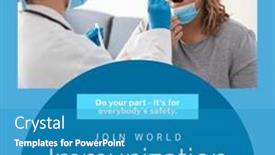  Presentation with immunization - PPT theme consisting of composition-of-world-immunization-week background and a teal colored foreground