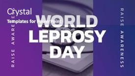  Presentation with celebration - PPT theme featuring composition-of-world-leprosy-day background and a violet colored foreground