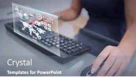  Presentation with woman world - PPT theme with composition-of-world-map background and a gray colored foreground