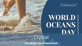  Presentation with woman world - Slide set featuring composition-of-world-oceans-day background and a ocean colored foreground