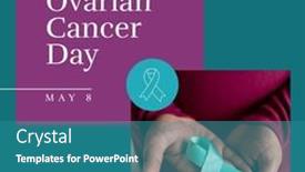  Presentation with ovarian - Slide set consisting of composition-of-world-ovarian-cancer background and a teal colored foreground