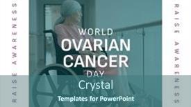  Presentation with ovarian cancer - Presentation design with composition-of-world-ovarian-cancer background and a ocean colored foreground