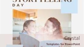  Presentation with storytelling - PPT theme enhanced with composition-of-world-storytelling-day background and a  colored foreground