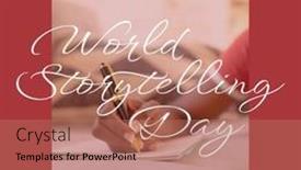  Presentation with storytelling - Presentation featuring composition-of-world-storytelling-day background and a coral colored foreground