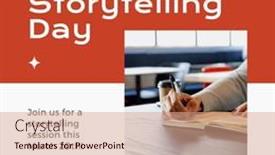  Presentation with storytelling - PPT theme featuring composition-of-world-storytelling-day background and a coral colored foreground