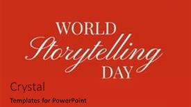 Presentation with storytelling - PPT theme consisting of composition-of-world-storytelling-day background and a  colored foreground