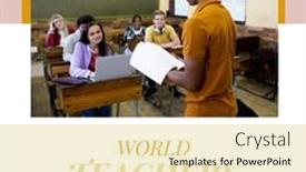  Presentation with diverse students - PPT layouts having composition-of-world-teachers-day background and a blonde colored foreground