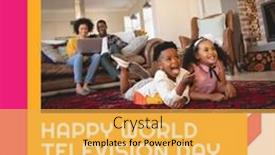  Presentation with family day - Slide set enhanced with composition-of-world-television-day background and a yellow colored foreground