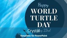  Presentation with turtle - Presentation design featuring composition-of-world-turtle-day background and a ocean colored foreground