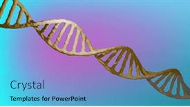  Presentation with blue yellow - PPT theme with composition-of-yellow-dna-stand background and a  colored foreground