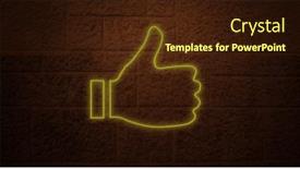  Presentation with neon - Slide set enhanced with composition-of-yellow-neon-thumbs background and a  colored foreground