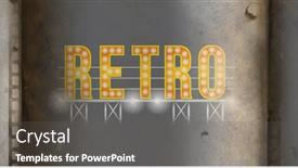  Presentation with light bulbs - Amazing PPT theme having composition-of-yellow-retro-text backdrop and a gray colored foreground