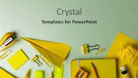  Presentation with yellow paper - Slides featuring composition-of-yellow-school-equipment background and a mint green colored foreground