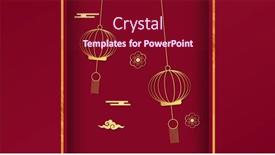  Presentation with lanterns - Theme consisting of composition-of-yellow-stripes background and a violet colored foreground