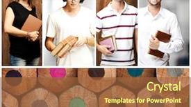  Presentation with young college student diagnosis of chlamydia - Beautiful PPT theme featuring composition of young students indoor and against a wooden wall backdrop and a red colored foreground