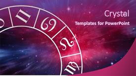  Presentation with astrology - Presentation theme consisting of composition-of-zodiac-star-sign background and a violet colored foreground