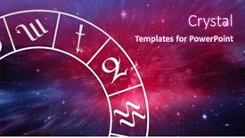  Presentation with astrology - PPT theme with composition-of-zodiac-star-sign background and a violet colored foreground