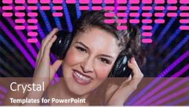  Presentation with entertainment - Presentation design with composition-on-graphic-music-equalizer background and a coral colored foreground