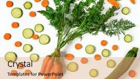  Presentation with carrots - Presentation theme having composition sliced carrots and zucchini background and a  colored foreground