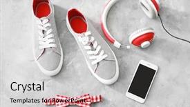  Presentation with men shoes - Cool new slide set with fashion mens wear design - composition with stylish men's shoes backdrop and a  colored foreground