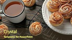  Presentation with puff pastry - Audience pleasing presentation theme consisting of composition with apple roses backdrop and a  colored foreground