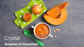  Presentation with baby food - PPT theme enhanced with composition-with-baby-food background and a gray colored foreground