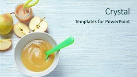  Presentation with baby food - Cool new presentation theme with composition with baby food backdrop and a sky blue colored foreground