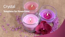  Presentation with beautiful orchid flowers - Amazing PPT theme having composition-with-beautiful-colorful-candles and a coral colored foreground