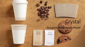  Presentation with branding - PPT layouts with composition with blank plastic cups background and a coral colored foreground