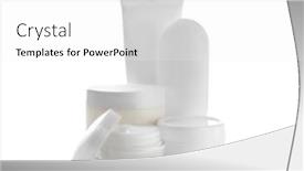  Presentation with body - PPT theme with composition with body care products on white background background and a white colored foreground