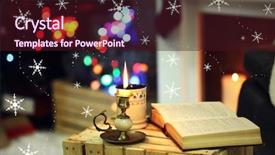  Presentation with candle - Cool new slide deck with composition with book cup backdrop and a wine colored foreground