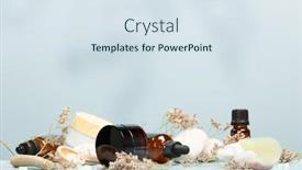  Presentation with oils - Presentation design having composition-with-bottles-of-essential background and a sky blue colored foreground