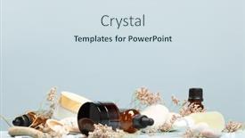  Presentation with cosmetics serum - Theme consisting of composition-with-bottles-of-essential background and a sky blue colored foreground