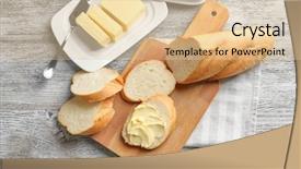  Presentation with butter - Theme featuring composition with butter and bread background and a lemonade colored foreground