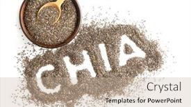  Presentation with seeds - Slides having composition with chia seeds on white background background and a mint green colored foreground