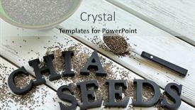  Presentation with seeds - Cool new presentation with composition with chia seeds and letters on table backdrop and a light gray colored foreground