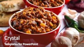  Presentation with chili - Slide deck consisting of composition with chili con carne background and a tawny brown colored foreground